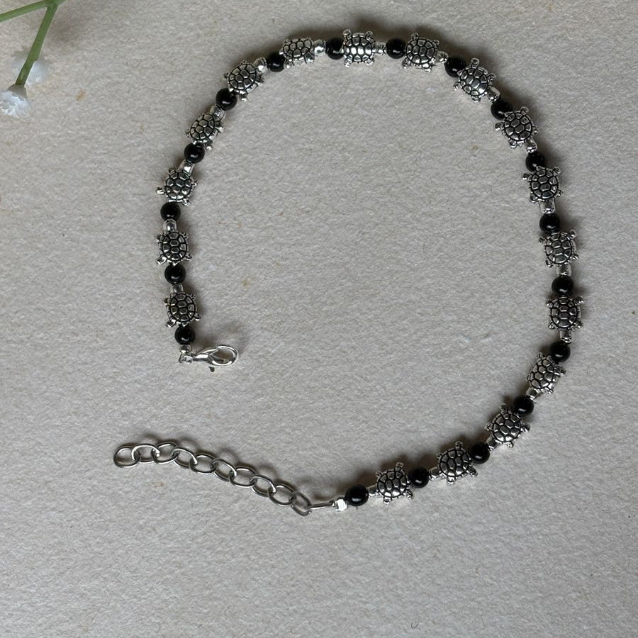 Tide&Trail beaded anklet (Black)