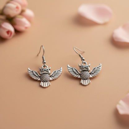 Flying Owl Drop Earring