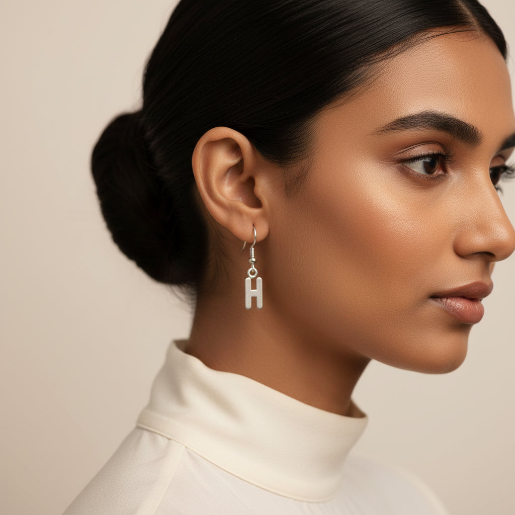 Classic Capital 'H' Charm Earring