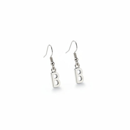 Trendy Metallic Capital Letter 'B' Dangle Earring