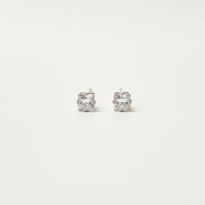 Zirconia Crystal Square Stud Earrings