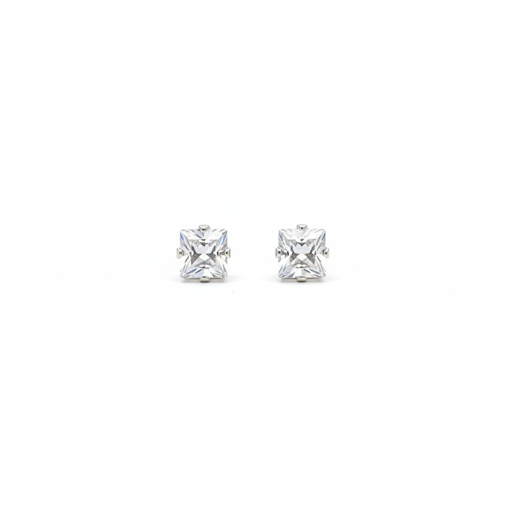 Zirconia Crystal Square Stud Earrings