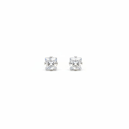 Zirconia Crystal Square Stud Earrings