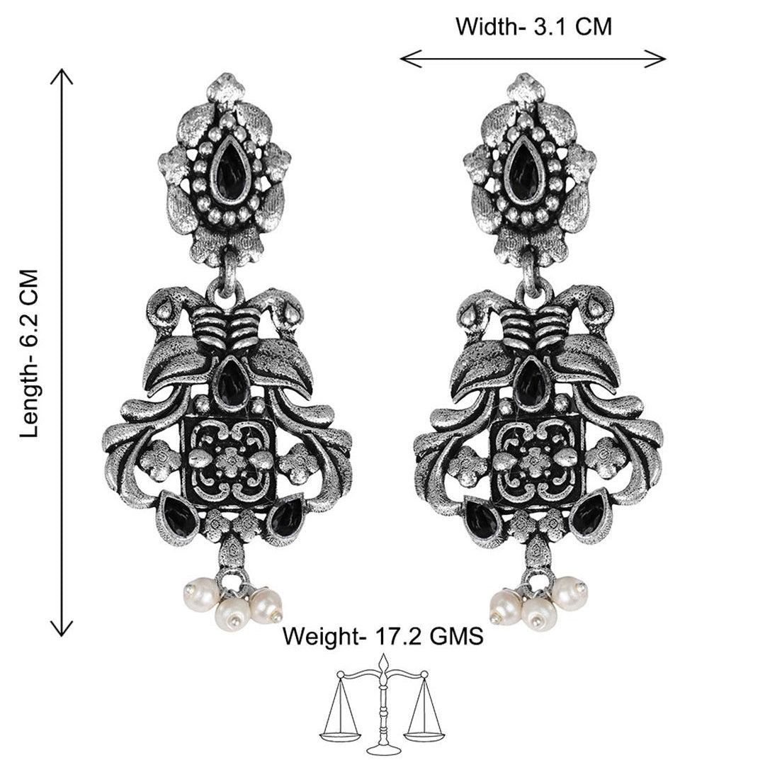 Feathered Grace dangler earrings (Black)