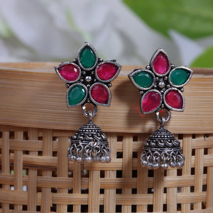 Beauty Bloom ghunghroo jhumki earring (Multicolored)
