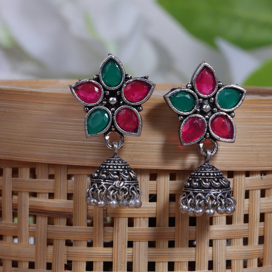 Beauty Bloom ghunghroo jhumki earring (Multicolored)