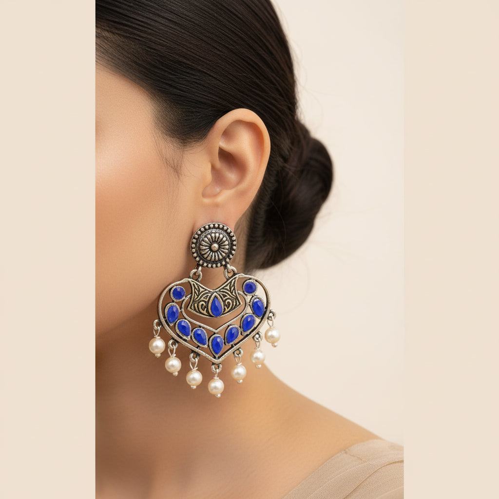 Patra dangler earrings (Blue)