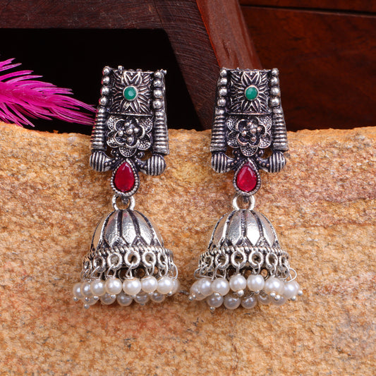 Temple bells jhumki earrings (Multicolored)