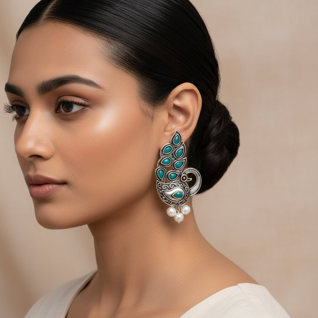 Morpankh pretty stud earrings (Green)