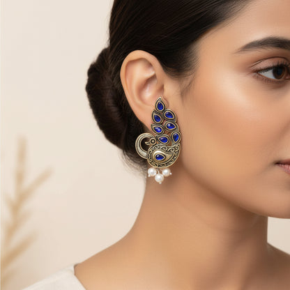 Morpankh pretty stud earrings (Blue)