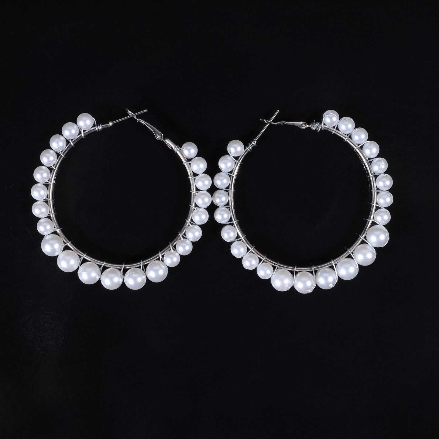 Wired Pearl Hoop Earrings
