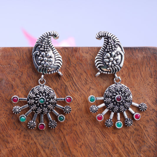 Multicolored Stone Studded Statement Danglers