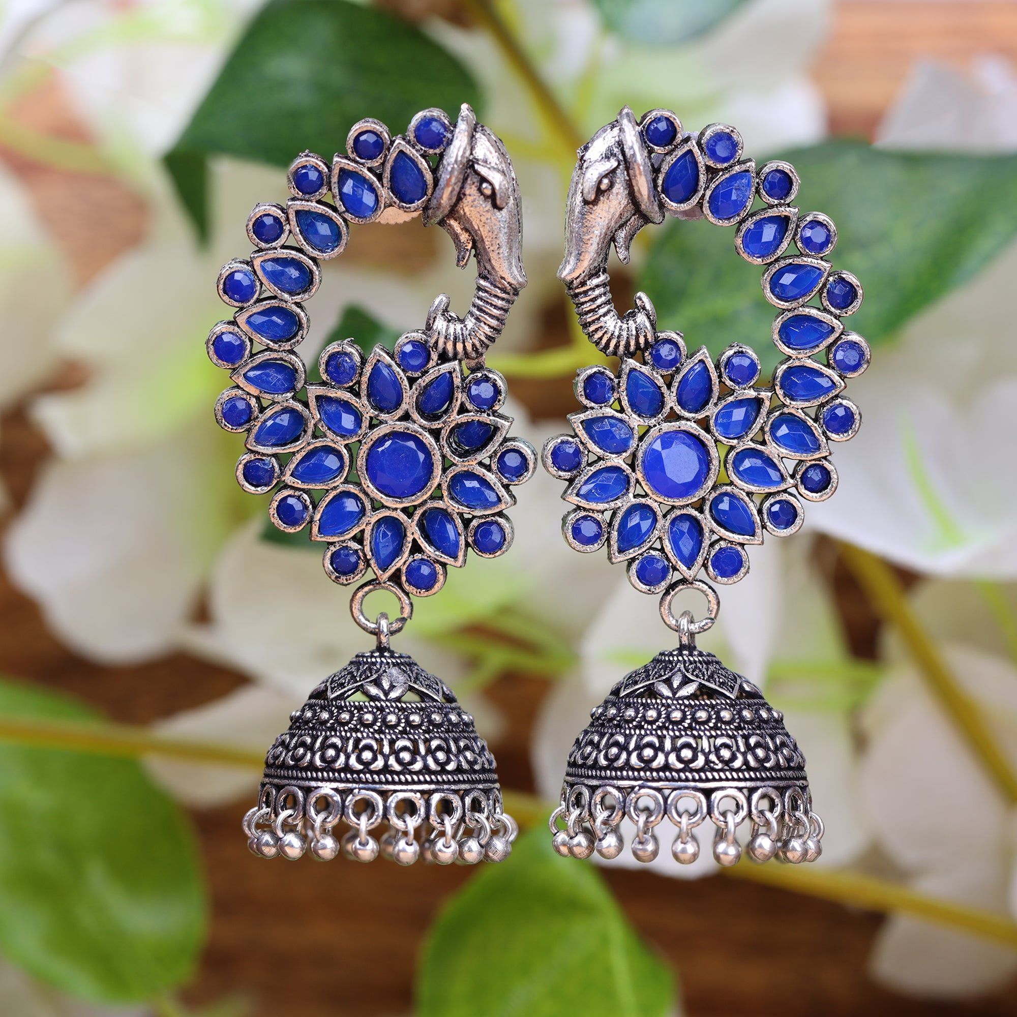 Details 114+ blue oxidised earrings best