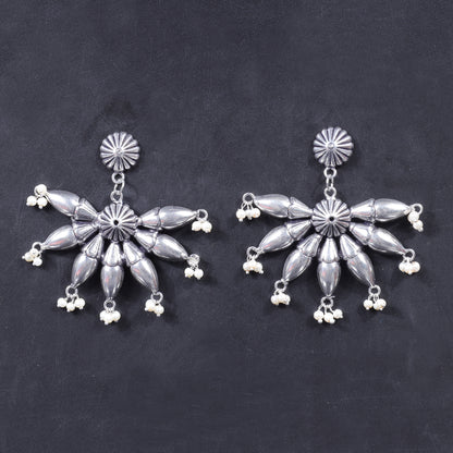 Hanging Pearls Statement Earrings