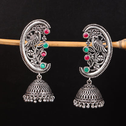 Multicolored Stone Studded Statement Dangler Earrings