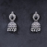 Black Stone Studded Beautiful Oxidised Earrings