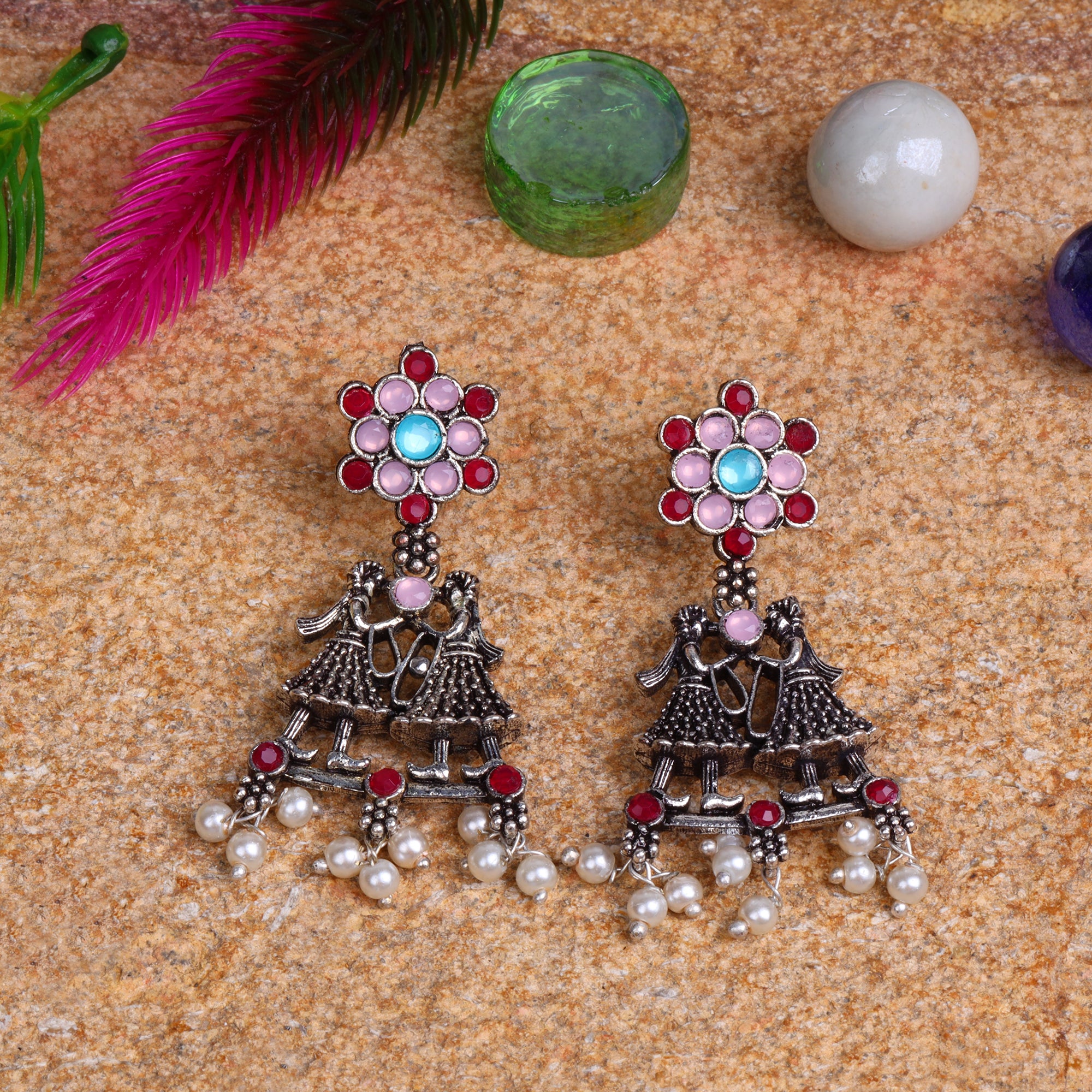 Sea Green Pearl Kundan Stone Maangtikka Earring Set for Dulhan |  FashionCrab.com