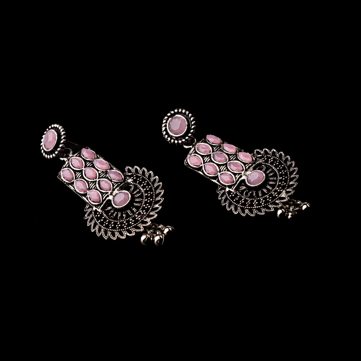 Baby Pink Stone Studded Beautiful Danglers