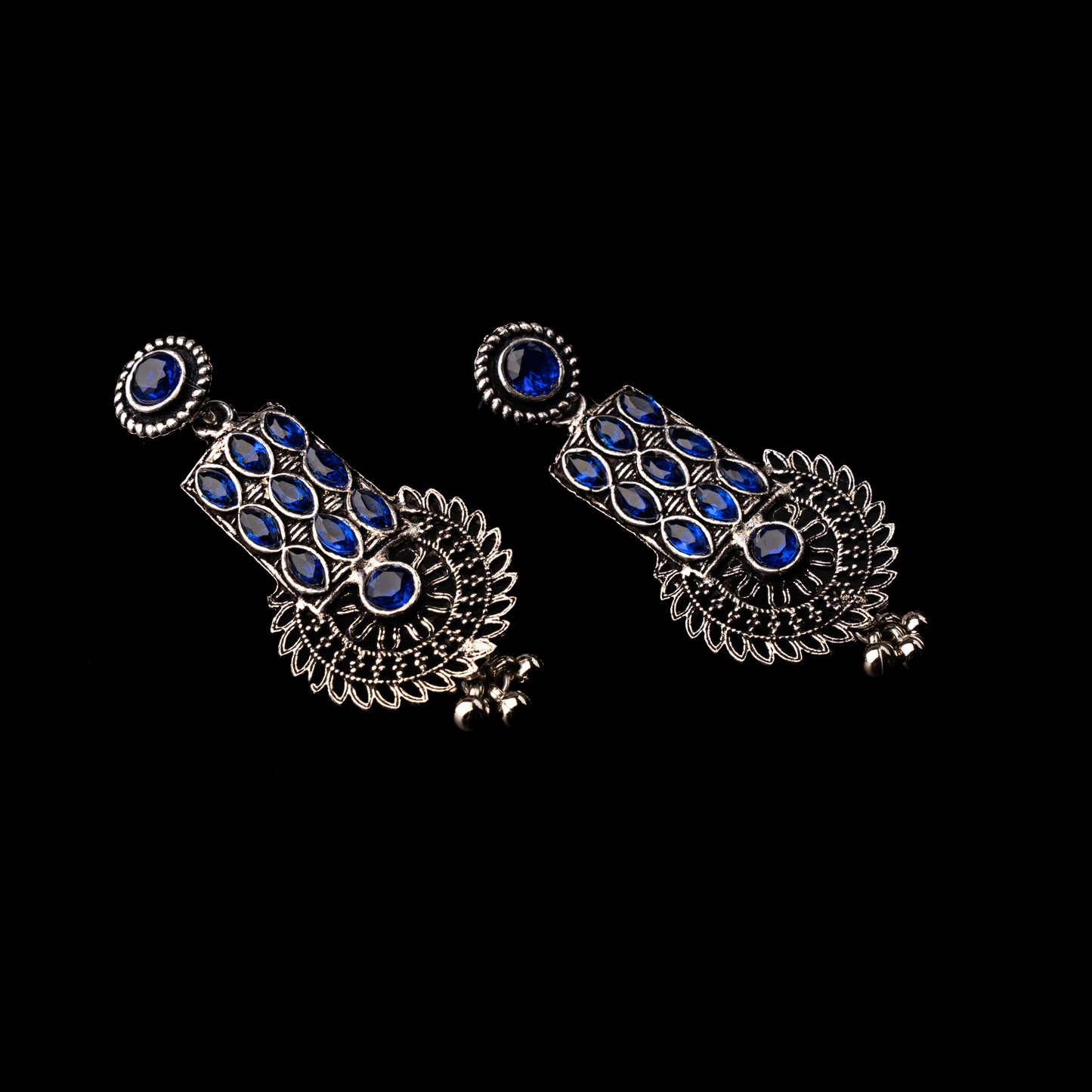 Blue Stone Studded Beautiful Danglers