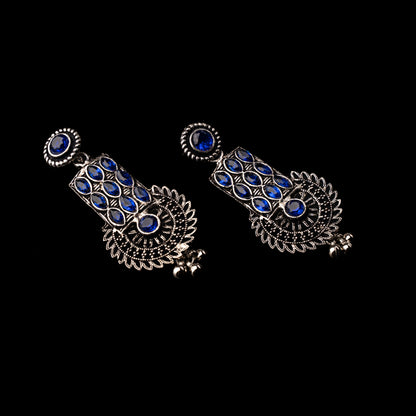 Blue Stone Studded Beautiful Danglers