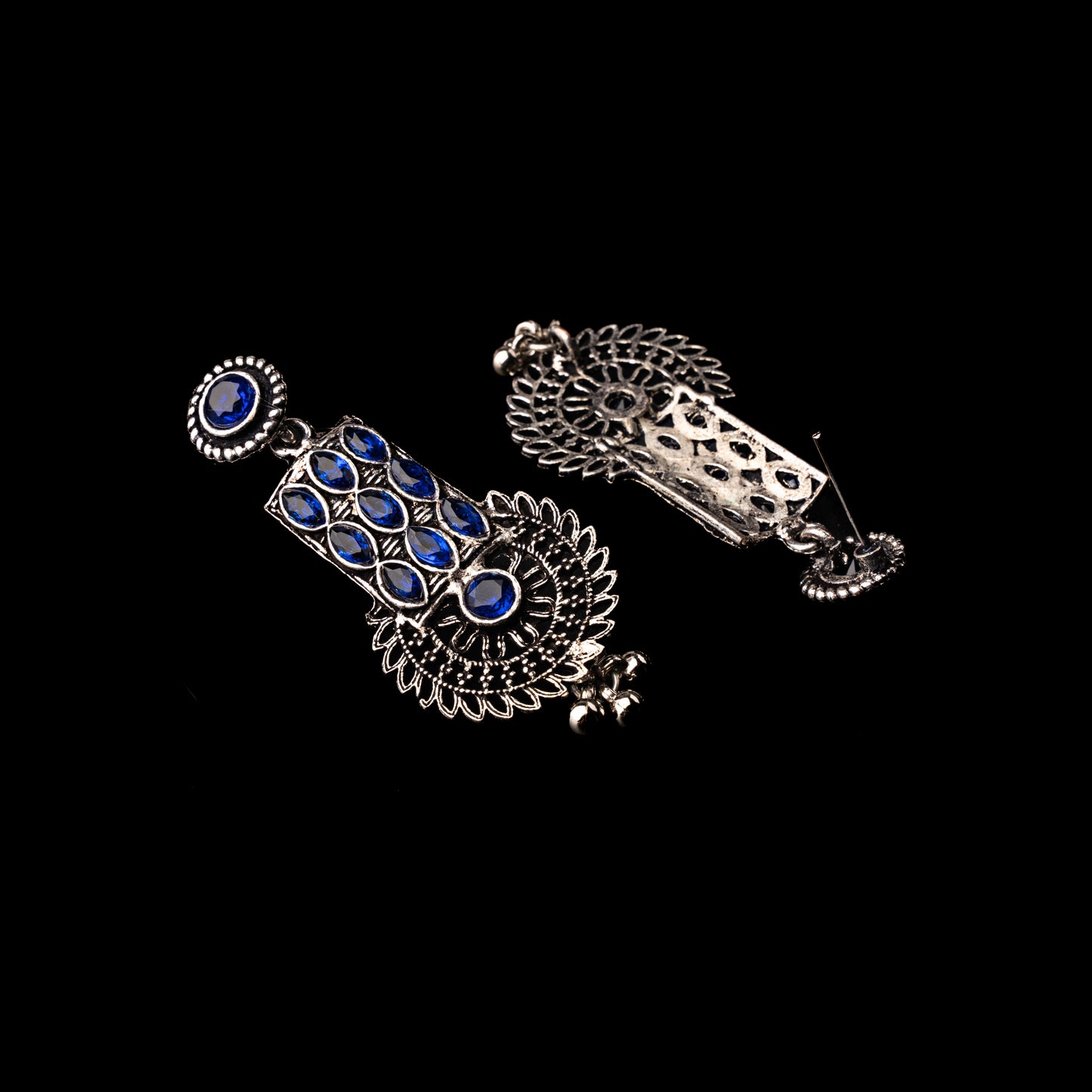 Blue Stone Studded Beautiful Danglers