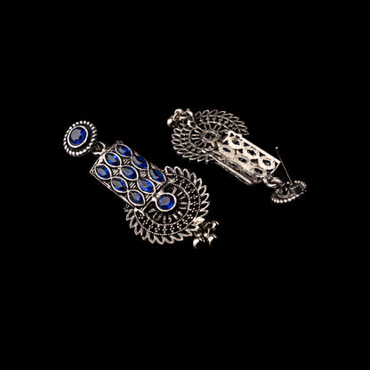 Blue Stone Studded Beautiful Danglers