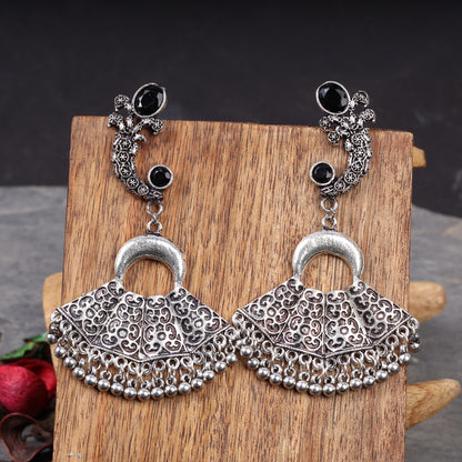 Statement Oxidised Dangler Earrings