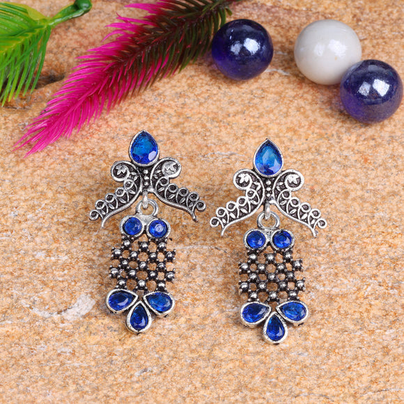 Gloria Vanderbilt Womens Silver Tone Sapphire Blue Stone Double Drop  Lever-back Earrings - Walmart.com