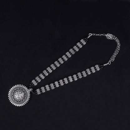 Black Beaded Oxidised Neckpiece