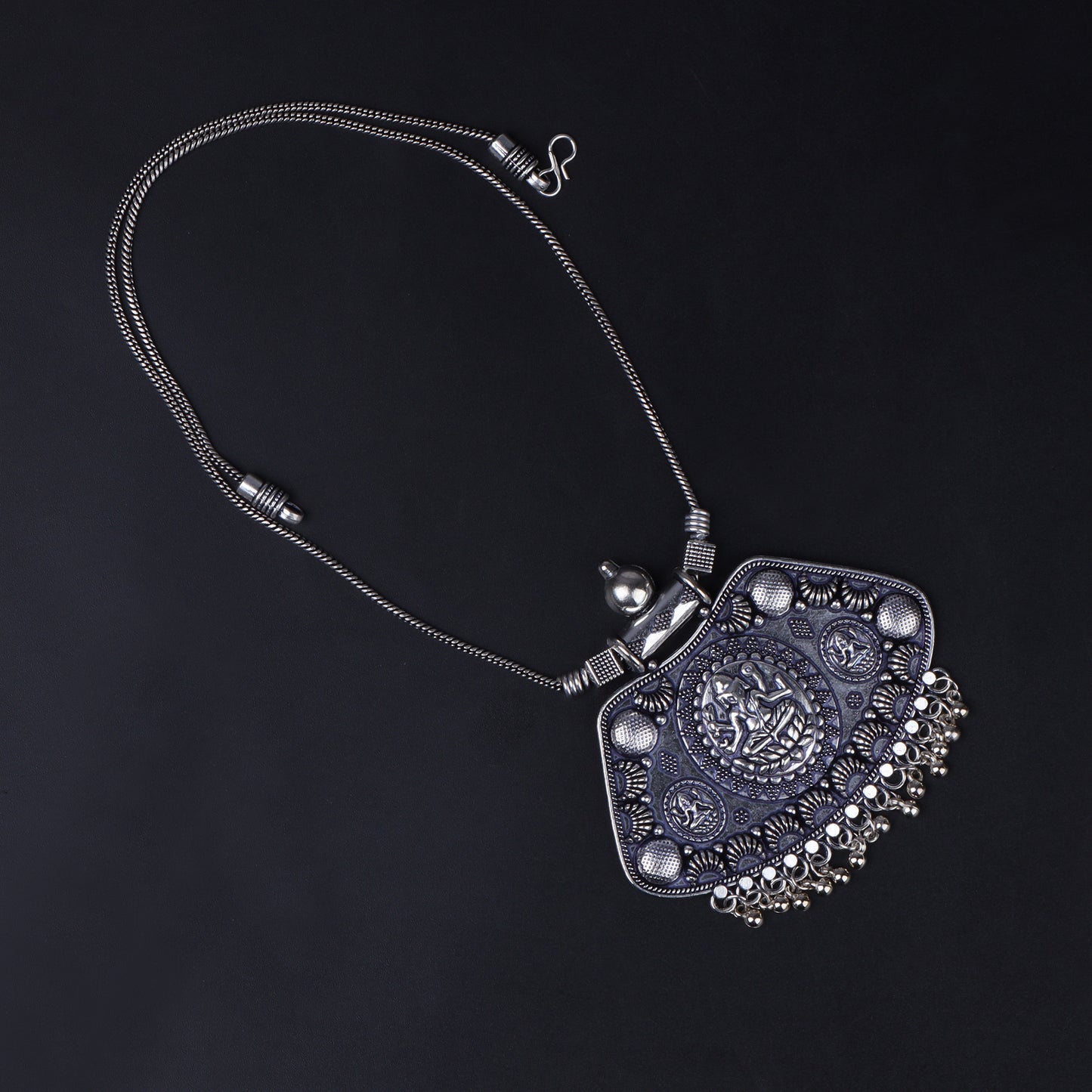 Ganesh Motif Pendent Oxidised Neckpiece