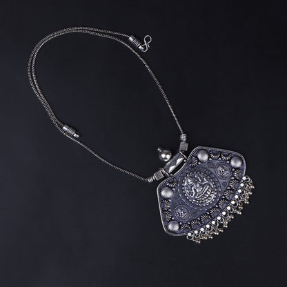 Ganesh Motif Pendent Oxidised Neckpiece