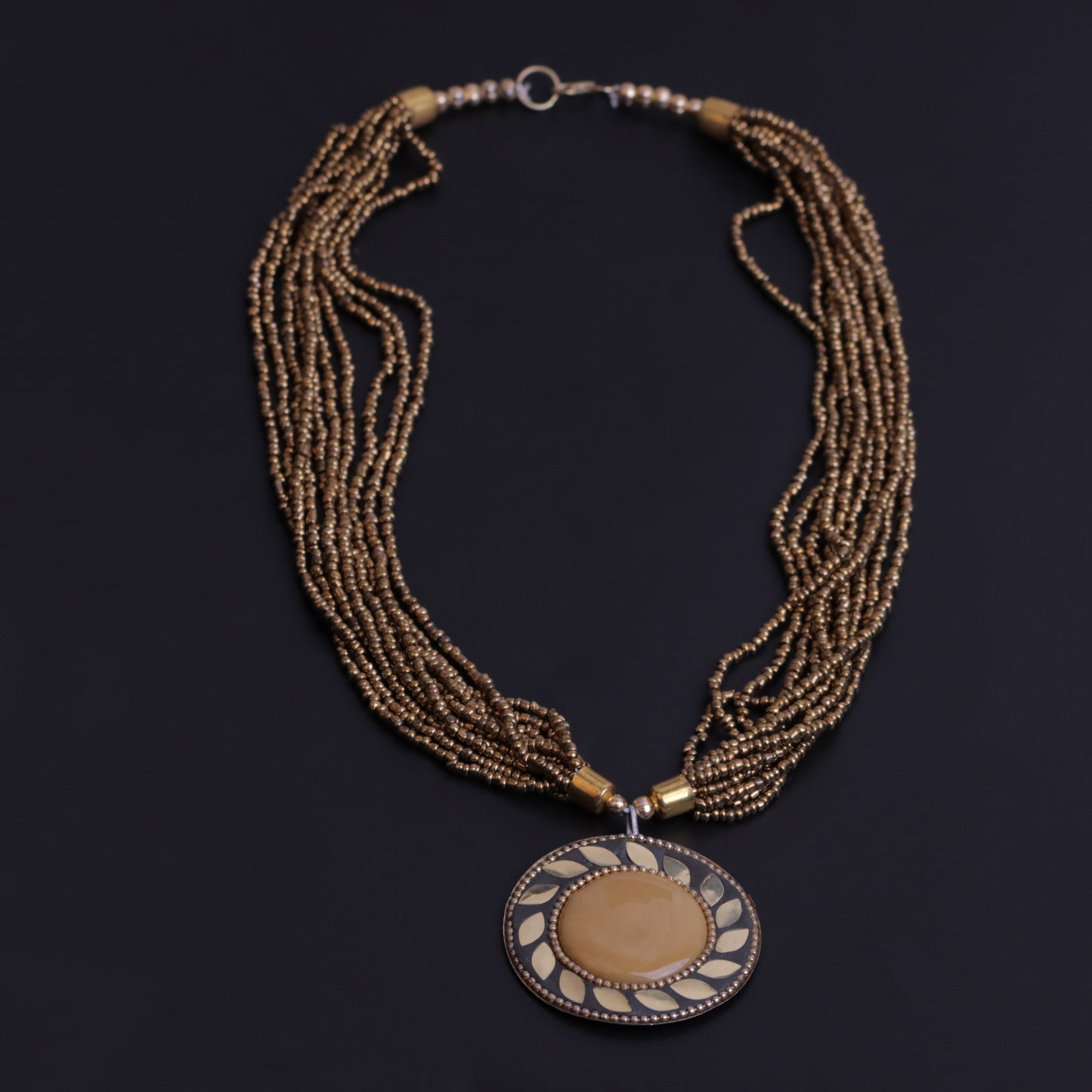 The Timeless Elegance- Beautiful Beaded Neckpiece (Golden)