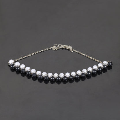 Black & White Beaded Stylish Choker Neckpiece