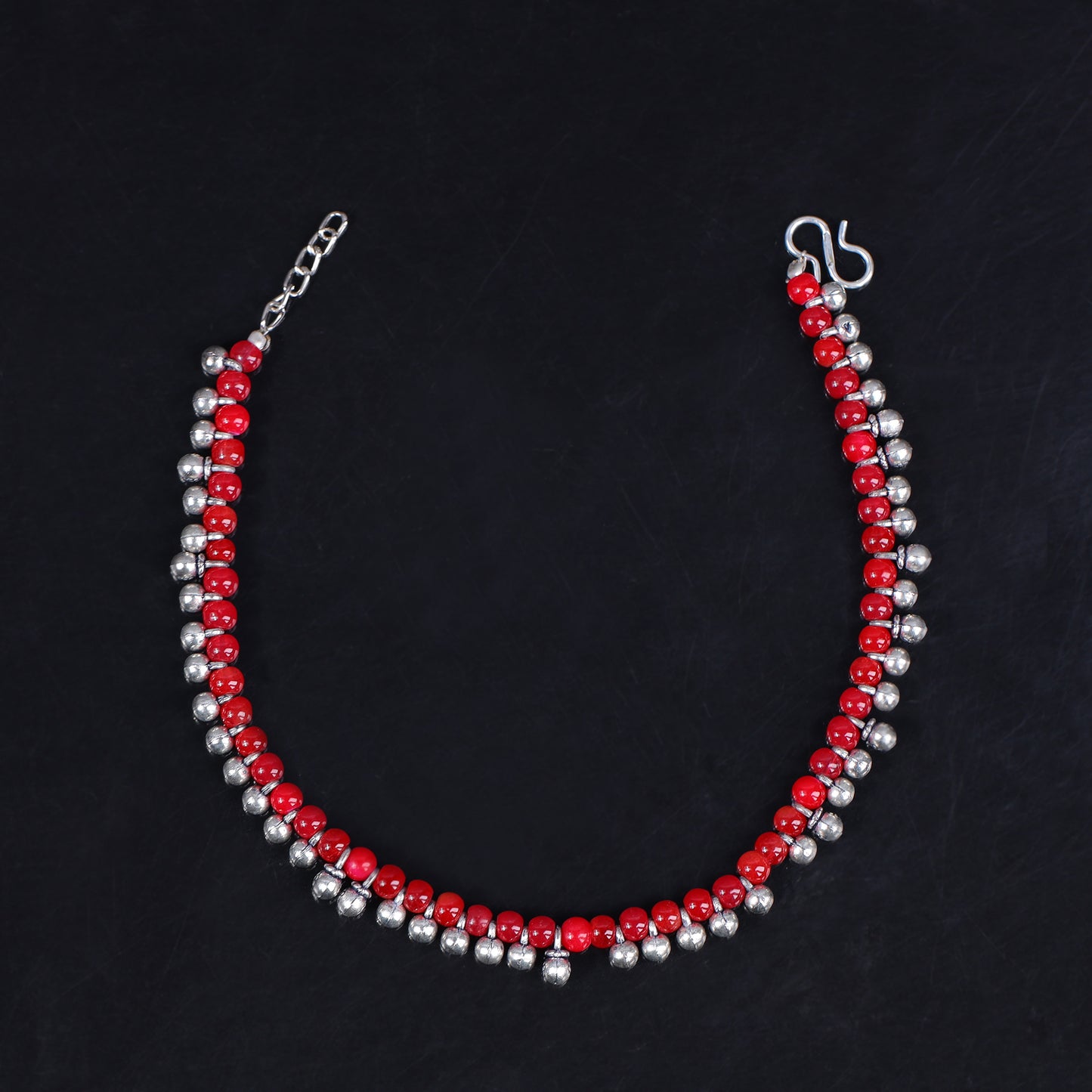 Beaded Oxidised Anklet