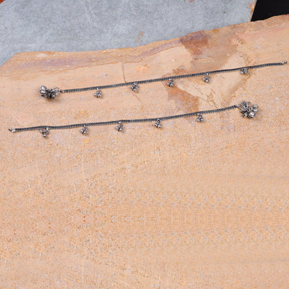 Oxidised Sleek Anklet