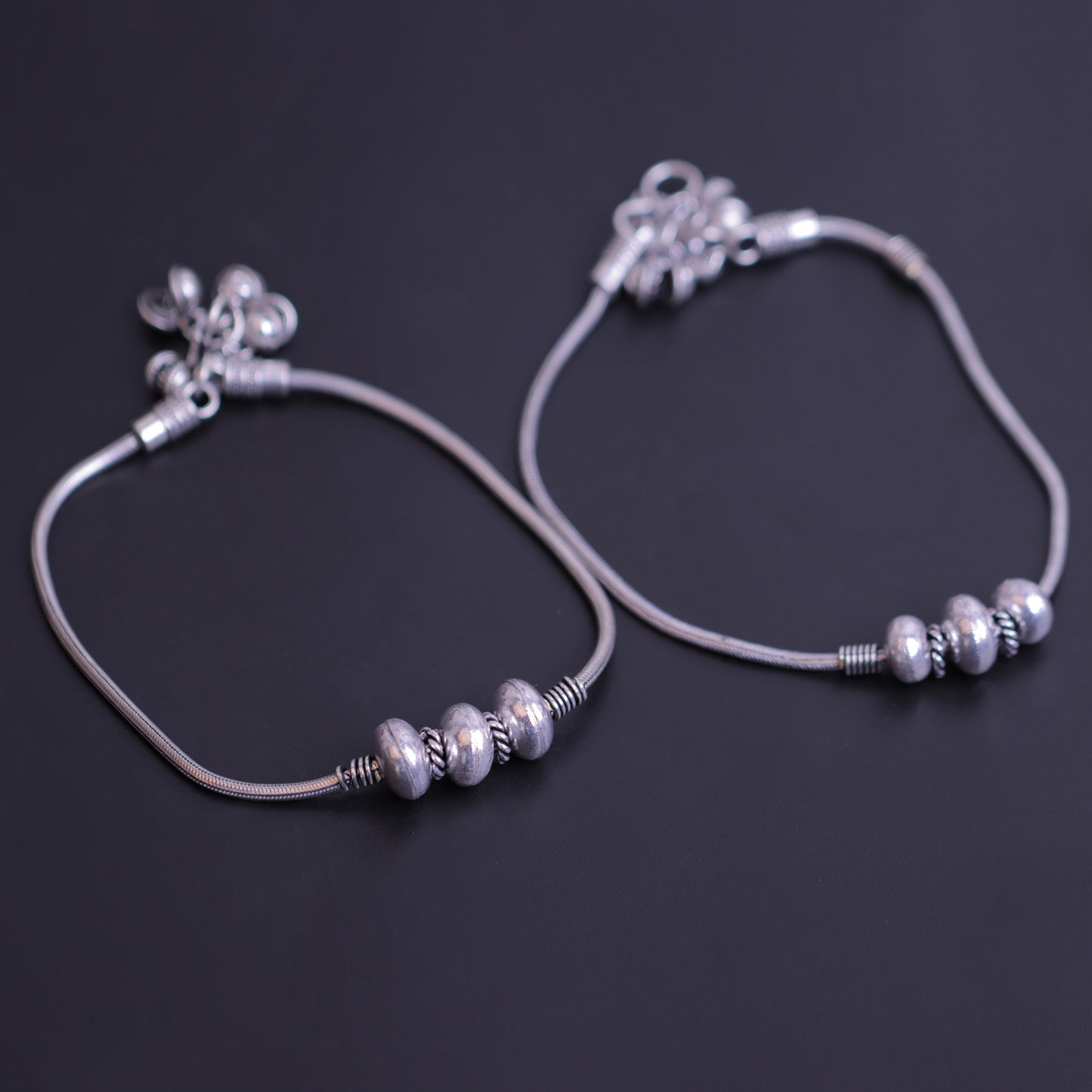 Brass Oxidised Sleek Anklet Payal