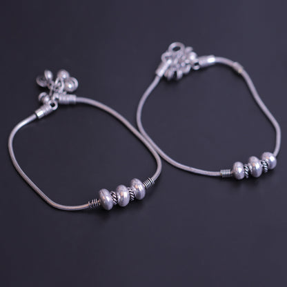 Brass Oxidised Sleek Anklet Payal